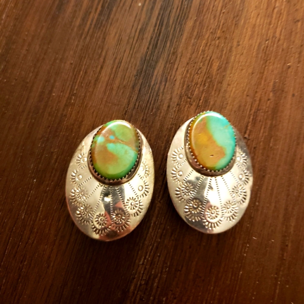 Vintage Sterling Silver Turquoise Earrings